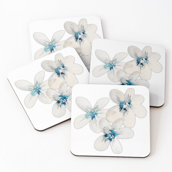Item preview, Blue and Gray Watercolor Flowers designed and sold by Kara Draws.