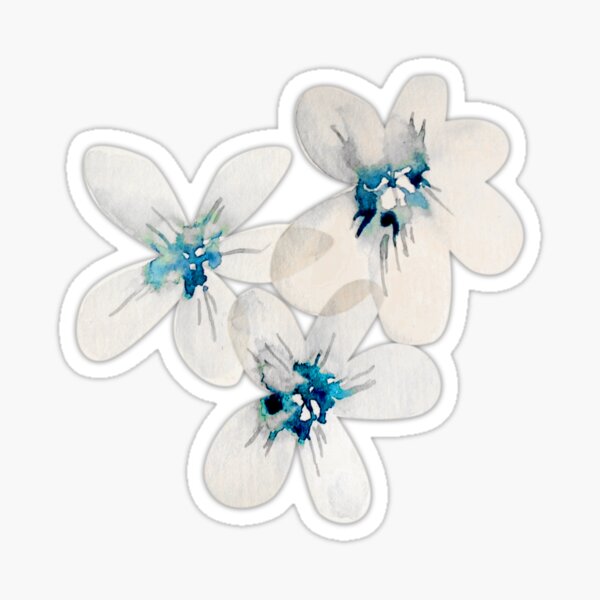 Artikel-Vorschau von Blaue und graue Aquarellblumen, designt und verkauft von Kara Draws.