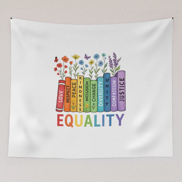 Item preview, Equal Rights, Book Flower, Plant Lover, Social Justice, Equality Peace Love Kindness , Feminist Gift for Her, Women Rights  designed and sold by Orvista.