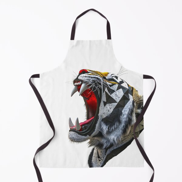 Item preview, Roaring Tiger head in geometric style, exotic cat lovers T-shirt designed and sold by PeffysArt.