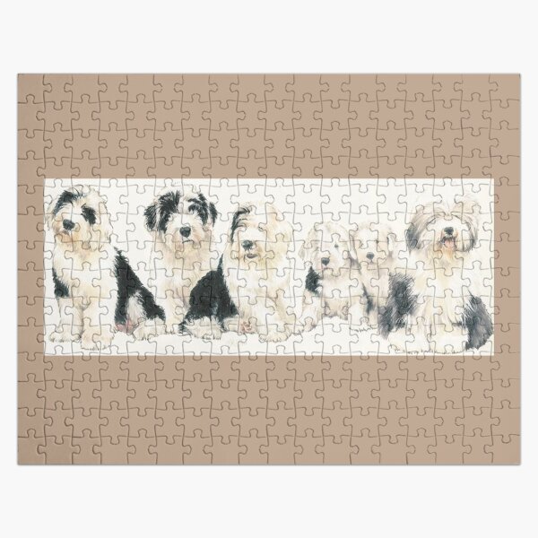 Vista previa del artículo con la obra «Viejos cachorros de perro pastor inglés», diseñado y vendido por BarbBarcikKeith.