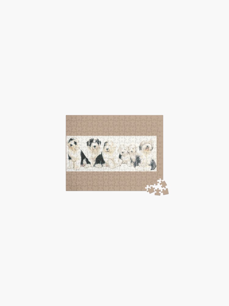 Thumbnail 1 of 2, Jigsaw Puzzle, Old English Sheepdog Puppies designed and sold by BarbBarcikKeith.