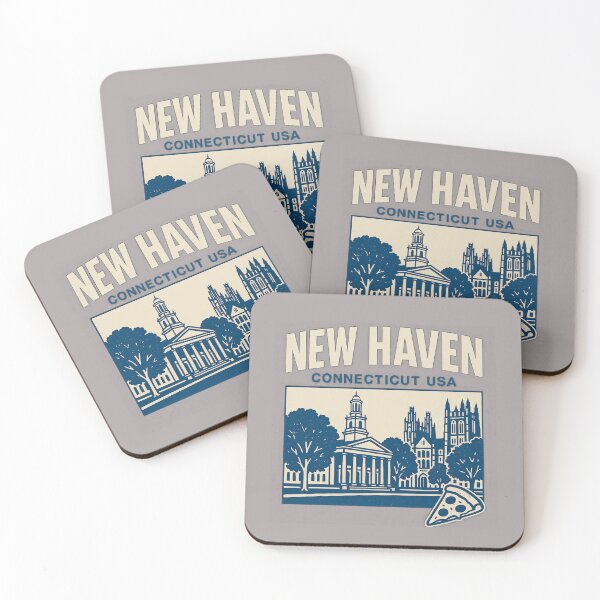 Item preview, New Haven Connecticut – Yale Gothic Skyline and Pizza Slice Retro City Design designed and sold by Kybruno's Creations.