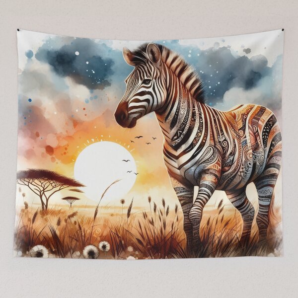 Item preview, Patterns of the Savanna Grassland Zebra designed and sold by BreezyDawnDesigns.