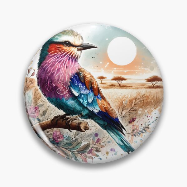 Item preview, Patterns of the Savanna Grassland Lilac-Breasted Roller designed and sold by BreezyDawnDesigns.