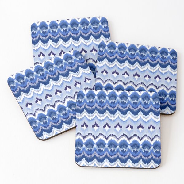 Item preview, Ikat Icicles in Winter Blue Pattern seamless Repeat designed and sold by Sharon Schwalbe.