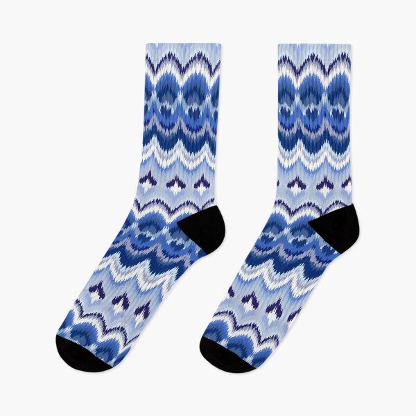 Item preview, Ikat Icicles in Winter Blue Pattern seamless Repeat designed and sold by Sharon Schwalbe.