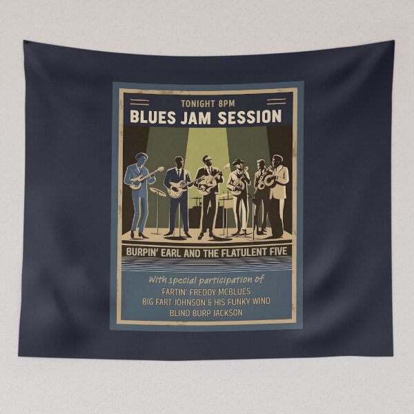 Item preview, A Vintage Funny Blues Jam Session Poster designed and sold by GoodOldVintage.