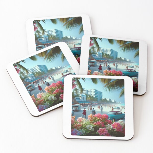 Item preview, Cancun City in 60s Daylight Style – Retro AI Artwork with Floral Accents for City and Nature Lovers on Apparel & Gifts designed and sold by knalpot-design.