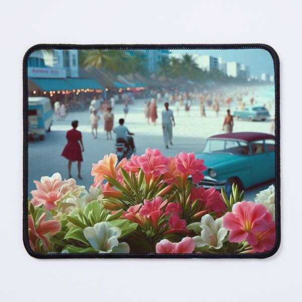 Item preview, Cancun City in 60s Daylight Style – Retro AI Artwork with Floral Accents for City and Nature Lovers on Apparel & Gifts designed and sold by knalpot-design.