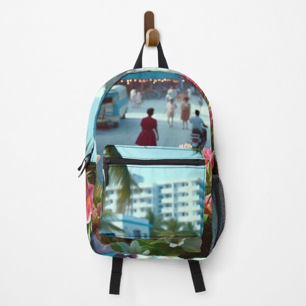Item preview, Cancun City in 60s Daylight Style – Retro AI Artwork with Floral Accents for City and Nature Lovers on Apparel & Gifts designed and sold by knalpot-design.
