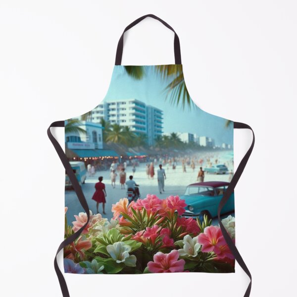 Item preview, Cancun City in 60s Daylight Style – Retro AI Artwork with Floral Accents for City and Nature Lovers on Apparel & Gifts designed and sold by knalpot-design.