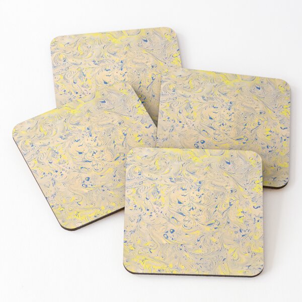 Item preview, Tan yellow blue marbled design from  Arabesques book 1782 designed and sold by 2ndBloom.