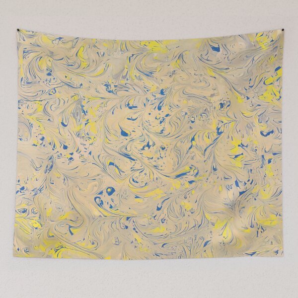 Item preview, Tan yellow blue marbled design from  Arabesques book 1782 designed and sold by 2ndBloom.