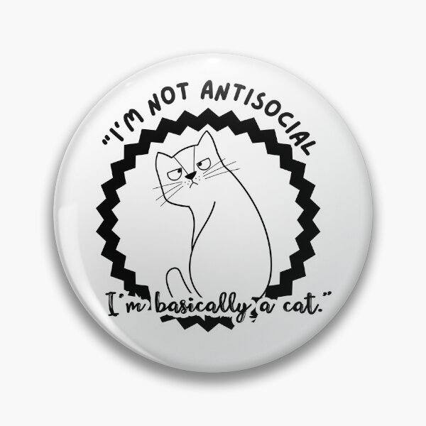 Item preview, antisocial cat designed and sold by clickandmagic.