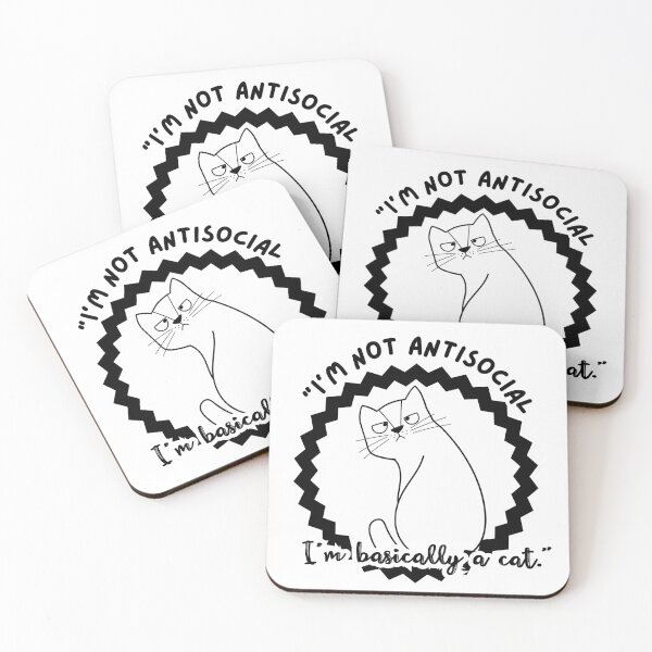 Item preview, antisocial cat designed and sold by clickandmagic.