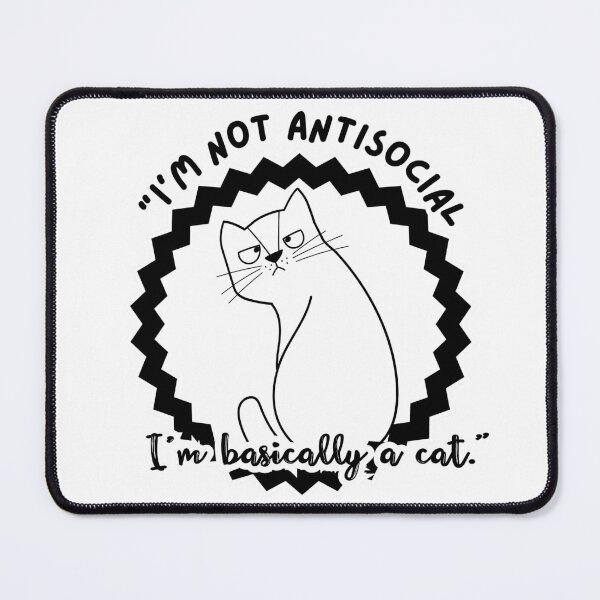 Item preview, antisocial cat designed and sold by clickandmagic.