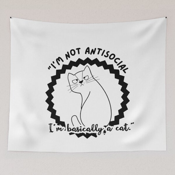 Item preview, antisocial cat designed and sold by clickandmagic.