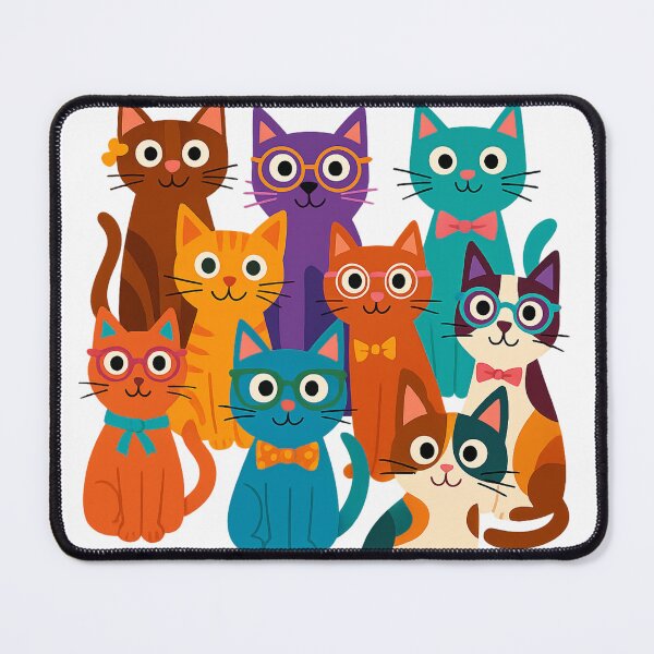 Item preview, Colorful Cat Crew – Cheerful Feline World designed and sold by branaghbel.