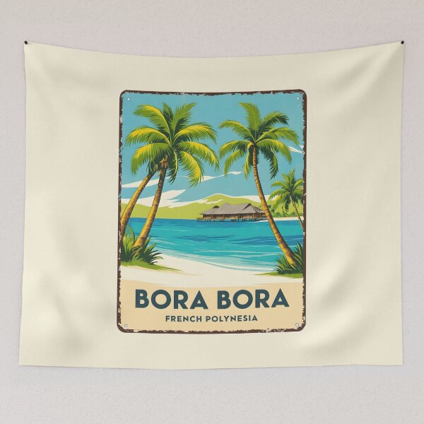 Item preview, A Vintage Illustration of Bora Bora - French Polynesia  designed and sold by GoodOldVintage.