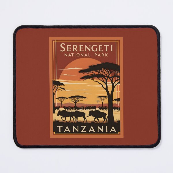 Item preview, A Vintage Illustration of Serengeti National Park - Tanzania designed and sold by GoodOldVintage.