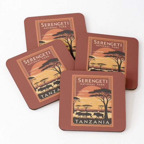 Item preview, A Vintage Illustration of Serengeti National Park - Tanzania  designed and sold by GoodOldVintage.