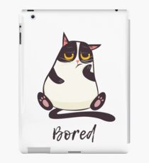 miserable cat bored cartoon iPad Case/Skin