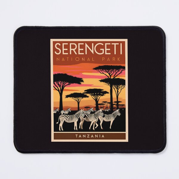 Item preview, A Vintage Illustration of Serengeti National Park - Tanzania designed and sold by GoodOldVintage.