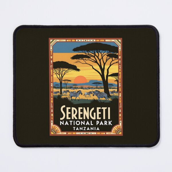 Item preview, A Vintage Illustration of Serengeti National Park - Tanzania designed and sold by GoodOldVintage.