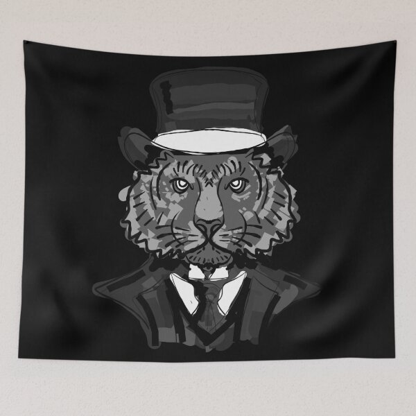 Item preview, Mr. Tiger (black and white) designed and sold by JoseloRochaArt.