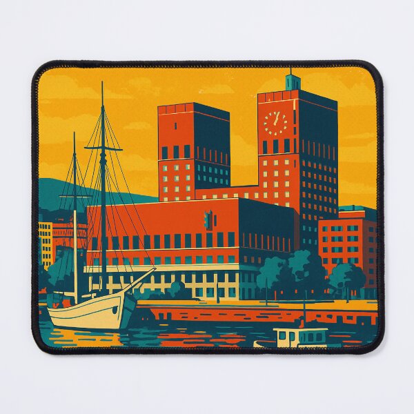 Item preview, Digital Retro Pop Art of Oslo | Vibrant Norway Cityscape | Colorful Oslo Skyline in Vintage Style | Bold Scandinavian Travel Aesthetic | Nostalgic Pop Art of Oslo Landmarks designed and sold by PaintedPixels01.
