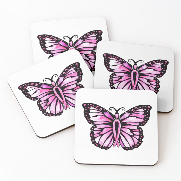 Item preview, Pink Butterfly with Hearts for Breast Cancer Awareness designed and sold by PinkWinkDesigns.
