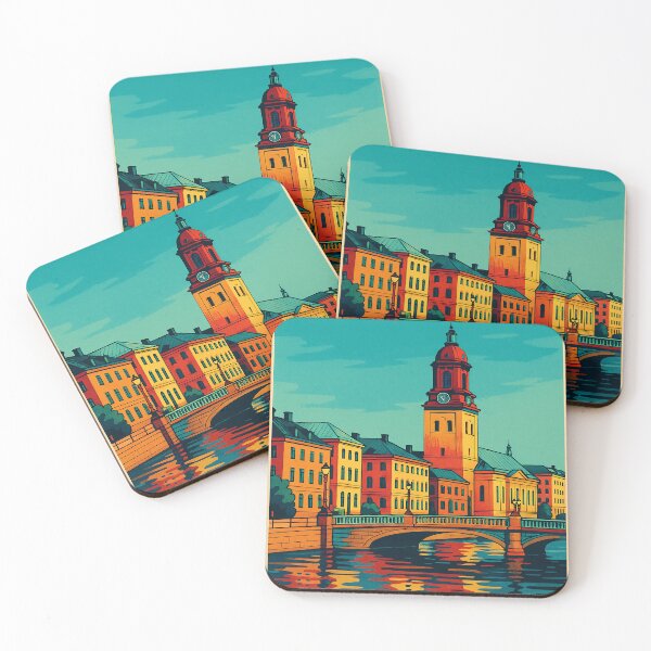 Item preview, Gothenburg Cityscape in Retro Pop Art Style | Colorful Swedish Urban Vibes | Digital Vintage-Inspired City Art | Bold Scandinavian Pop Art Aesthetic | Gothenburg with Retro Flair designed and sold by PaintedPixels01.
