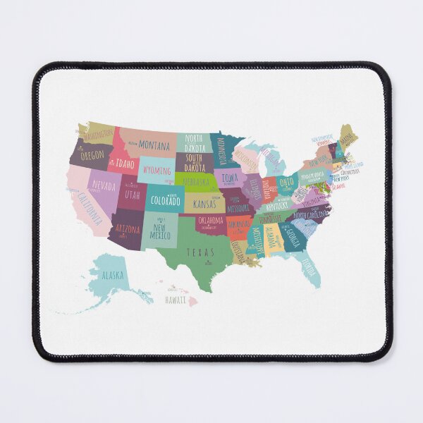 Item preview, USA Map - Colorful USA States Map Poster – United States Wall Art designed and sold by CartoPrints.