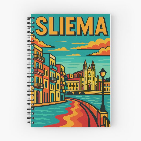 Item preview, Digital Retro Pop Art of Sliema | Colorful Malta Coastline in Vintage Style | Bold and Playful Sliema Cityscape Design | 80s-Inspired Coastal Vibes | Vibrant Island Energy designed and sold by PaintedPixels01.