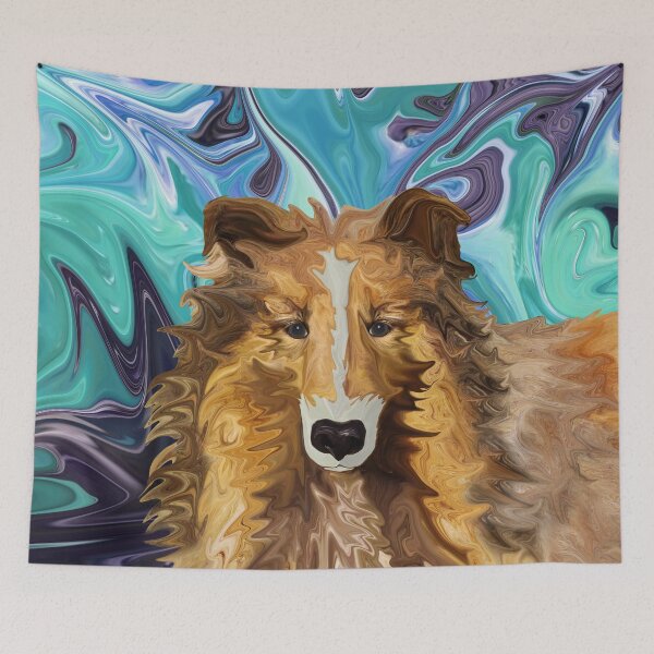 Item preview, The Inquisitive Collie of the Psychedelic Dog Parade designed and sold by DistortionArt.