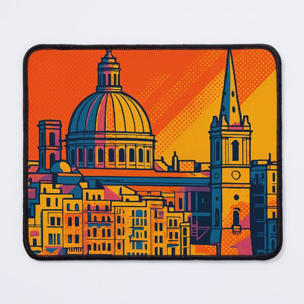 Item preview, Digital Retro Pop Art of Valletta | Colorful Malta Cityscape | Vintage Travel Aesthetic | Bold Valletta Architecture in Retro Style | Mediterranean Charm in Pop Art Colors designed and sold by PaintedPixels01.