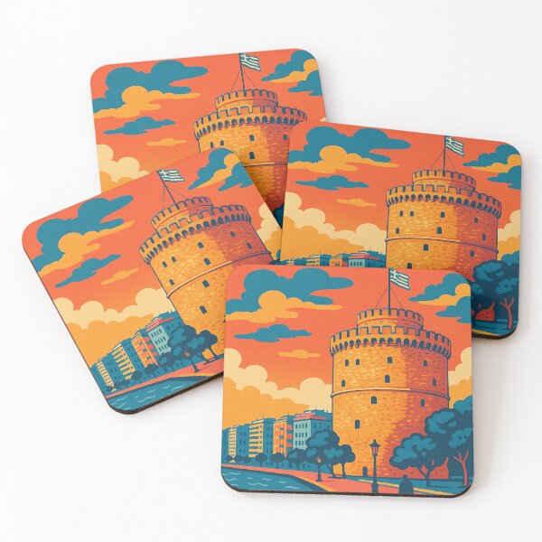 Item preview, Thessaloniki in Retro Pop Art Style | Vibrant Greek Cityscape | Colorful Urban Coastline with Vintage Vibes | Digital Pop Art of Thessaloniki Landmarks | Bold Graphic Tribute to Greek Culture designed and sold by PaintedPixels01.