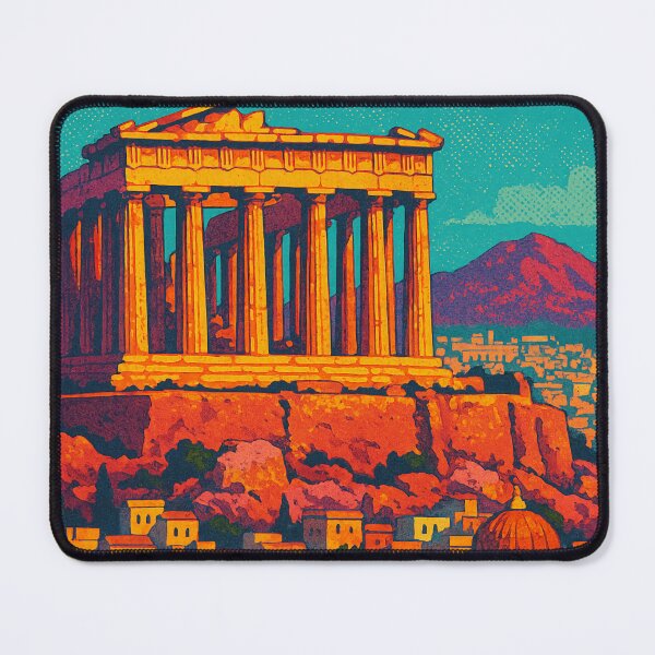Item preview, Digital Retro Pop Art Poster of Athens | Bold Greek Cityscape with Vintage Vibes | Classical Architecture in Pop Colors | Colorful Tribute to Ancient Athens | Greece Travel Art in Retro Style designed and sold by PaintedPixels01.