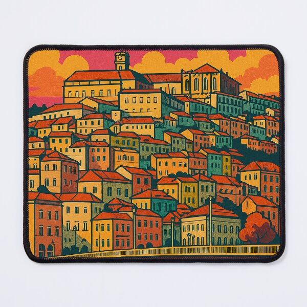 Item preview, Digital Retro Pop Art Poster of Coimbra | Vibrant Portugal Cityscape in Vintage Style | Bold Colors and Graphic Lines of Coimbra | Iconic Architecture in Retro Art designed and sold by PaintedPixels01.