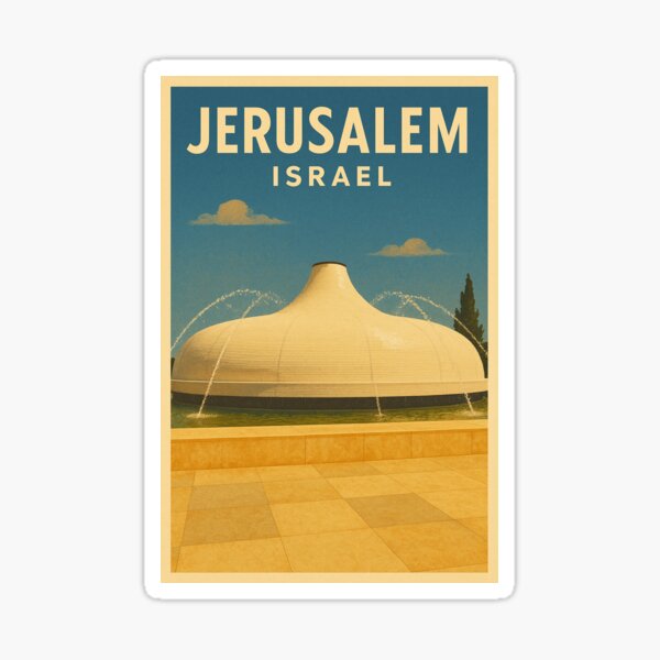 Item preview, Jerusalem Shrine of the Book Travel Poster designed and sold by DinaRosArts.