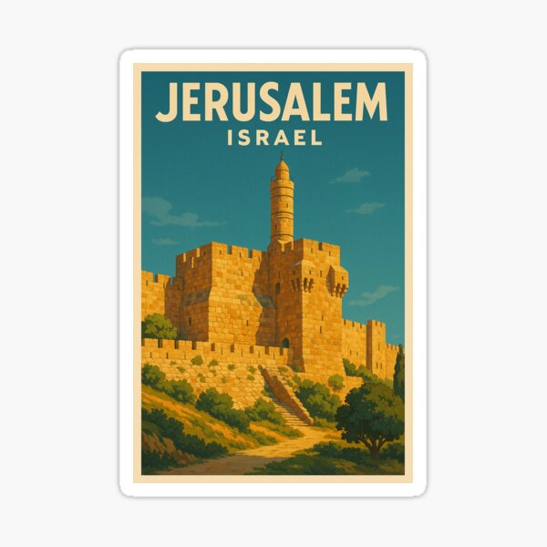 Item preview, Jerusalem Tower of David Travel Poster designed and sold by DinaRosArts.