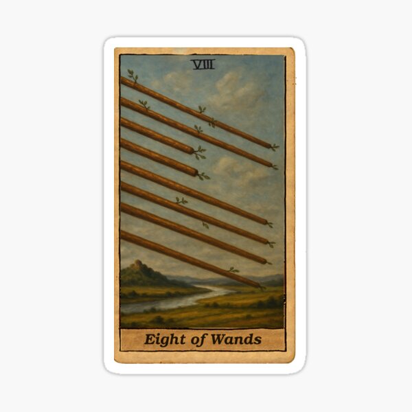 Item preview, Tarot: Eight of Wands designed and sold by skoolsarecool.