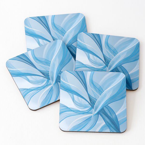 Item preview, An abstract composition of swirling, translucent blue and white shapes creating a fluid and dynamic pattern on a blue background designed and sold by homydesign.