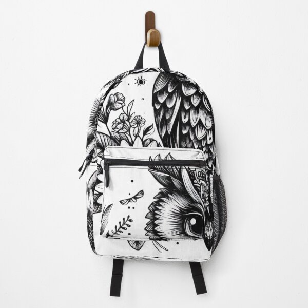 Item preview, Mystic Floral Owl (Black & White) designed and sold by TeetasticBtque.