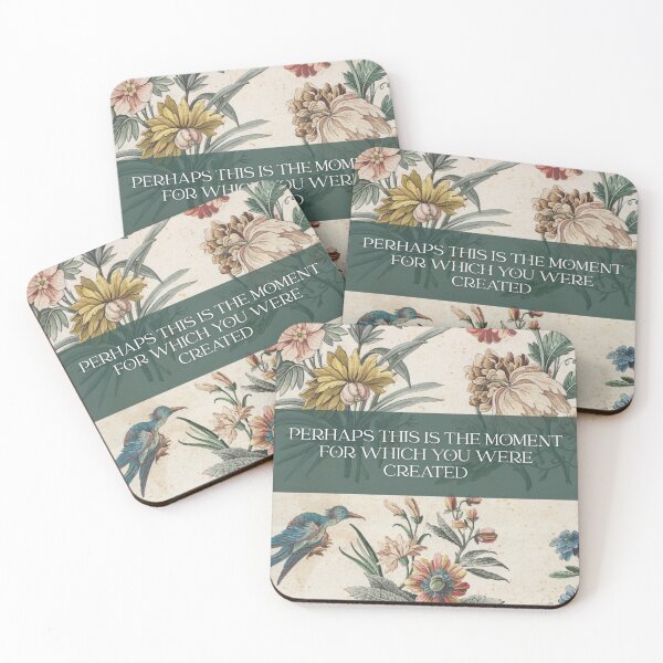 Item preview, Esther Perhaps This is the Moment Bible Quote on Vintage Botanical designed and sold by Neeshki.