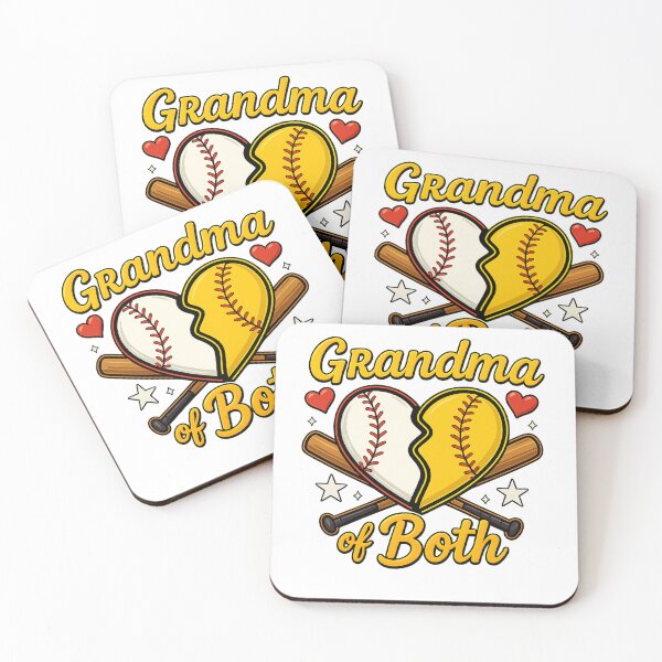 Item preview, Grandma of Both  Baseball and Softball Grandma Design, Sports Heart  designed and sold by azaelbay7.