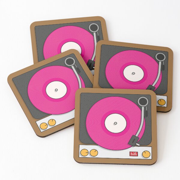 Item preview, Retro Turntable with Pink Vinyl designed and sold by Chunky Market.