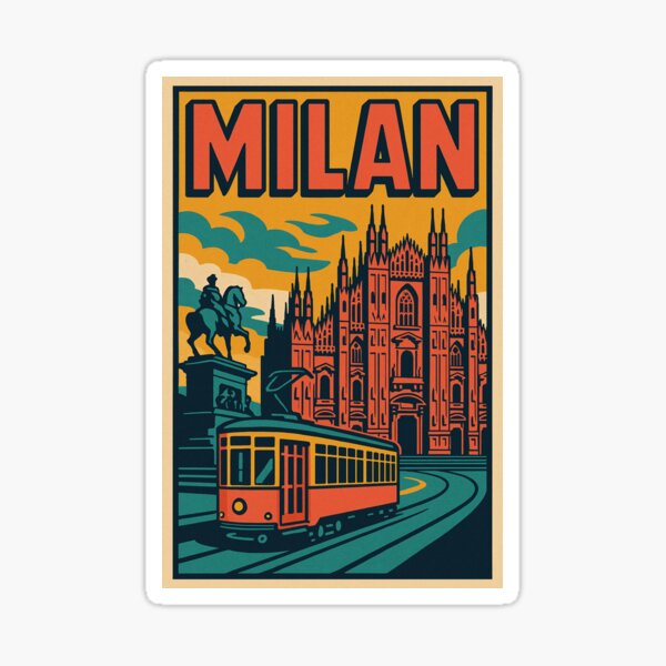 Item preview, Digital Retro Pop Art of Milan | Bold Italian Cityscape with Vintage Vibes | Duomo di Milano in Pop Art Style | Colorful Tribute to Milan’s Culture and Charm | Funky Milan Skyline with Retro Aesthetic designed and sold by PaintedPixels01.