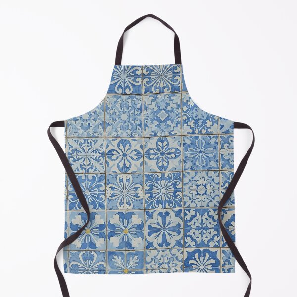 Item preview, A pattern of intricate blue and white decorative tiles with repeating designs arranged in a grid designed and sold by homydesign.